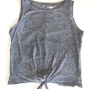 Girls Old Navy Heather Gray tank top will tie